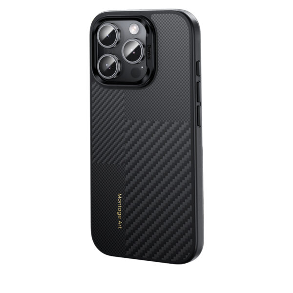 Benks Montage Magnetic Armor Pro Kevlar Case Metal Frame 600D+1500D (MA61) for Iphone 15 Pro black