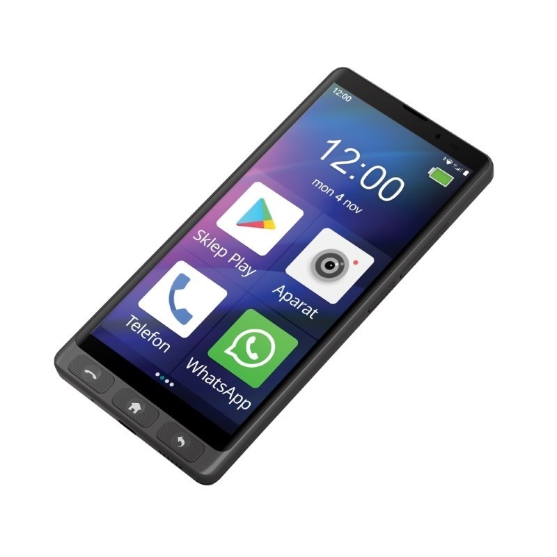 Smartphone - MAXCOM MS601 BLACK + Transparent Back case