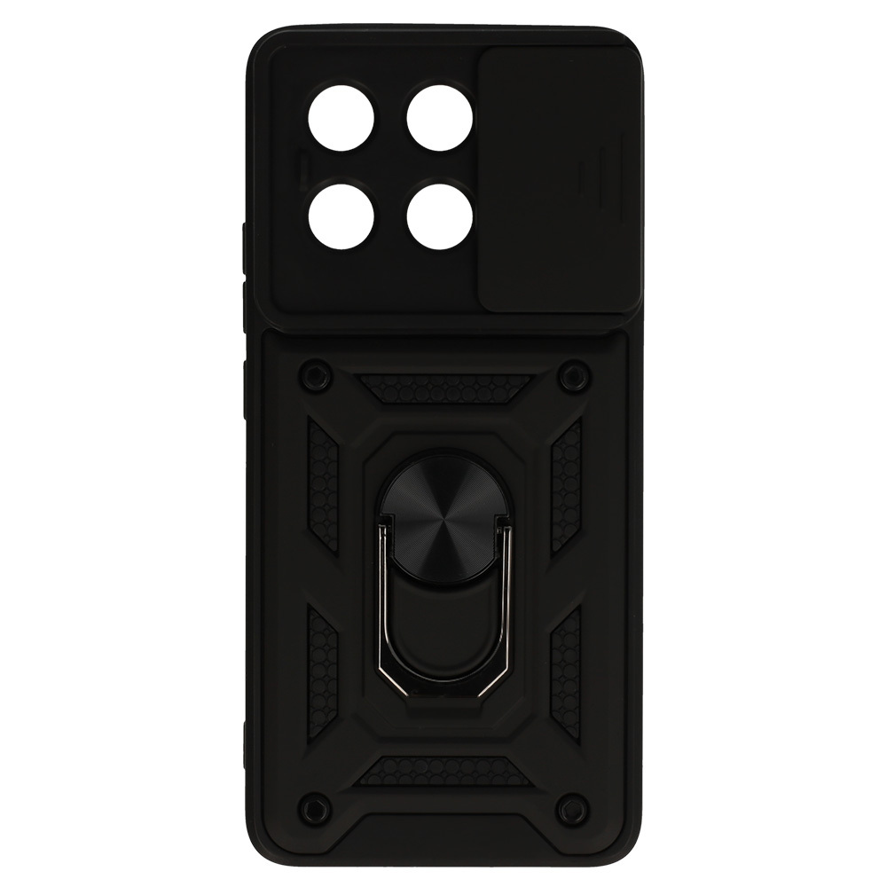 Slide Camera Armor Case for Xiaomi Poco X6 Pro 5G Black