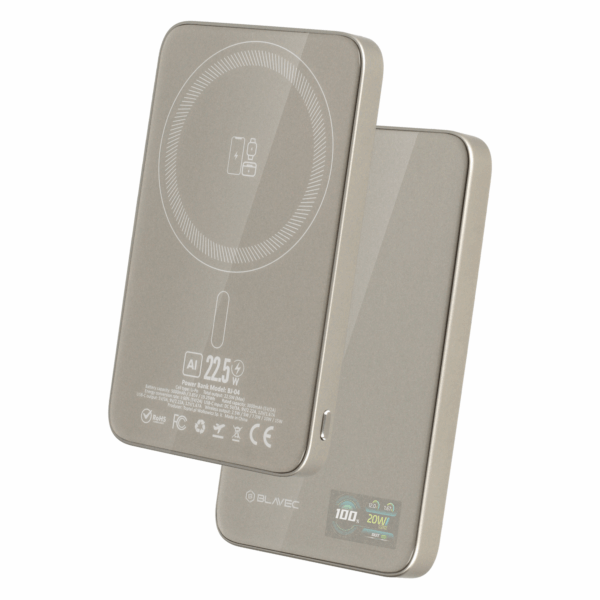 Blavec Power Bank 5000mAh BJ-04 Ultra Slim 7,8mm - Type C - 22,5W magnetic Magsafe 3 in 1 (PBBJ04-MC5GD) gold