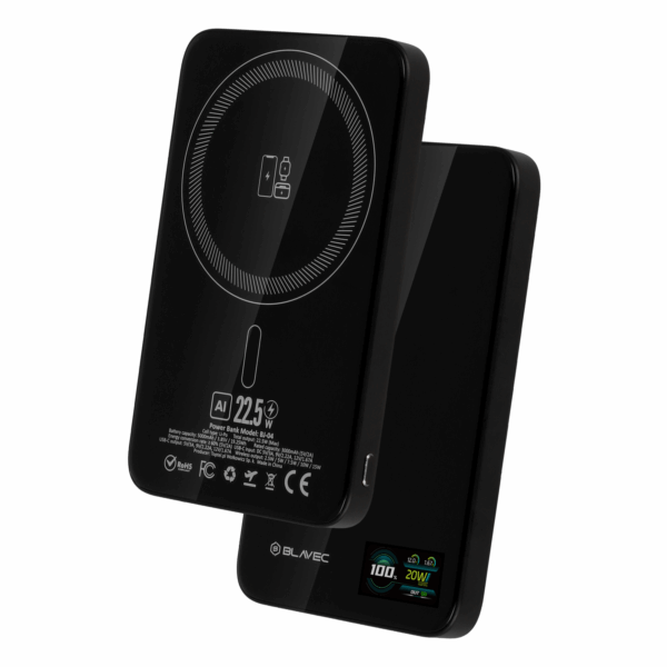 Blavec Power Bank 5000mAh BJ-04 Ultra Slim 7,8mm - Type C - 22,5W magnetic Magsafe 3 in 1 (PBBJ04-MC5B) black