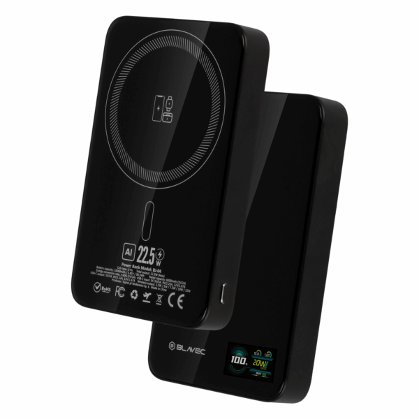 Blavec Power Bank 10000mAh BJ-04 Slim 13,5mm - Type C - 22,5W magnetic Magsafe 3 in 1 (PBBJ04-MC10B) black