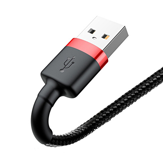 Baseus Cable Cafule - USB to Lightning - 2,4A 1 meter (CALKLF-B19) black and red