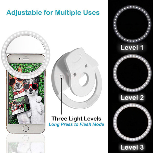 Ring lamp for selfie white + USB to Micro USB cable