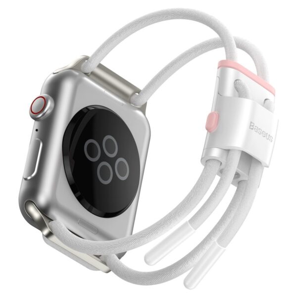Baseus Adjustable sports strap Let`s Go for Apple Watch 3/4/5/6/SE 38/40mm (LBAPWA4-A24) White-pink