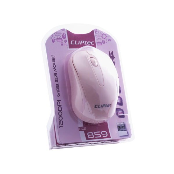 Cliptec Computer mouse Young RZS859 wireless optical 1200DPI pink
