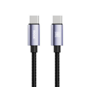 Rock Cable Deep Indigo Series braided - Type C to Type C - PD 100W 1,2 metres black