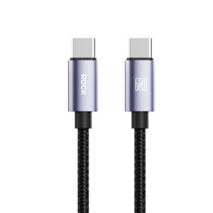 Rock Cable Deep Indigo Series braided - Type C to Type C - PD 60W 2 metres black