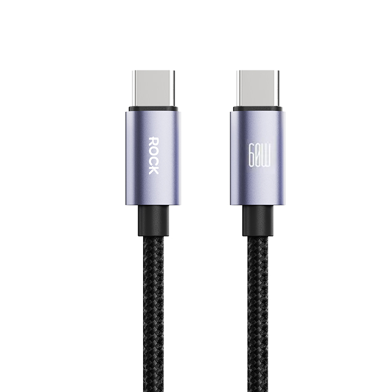 Rock Cable Deep Indigo Series braided - Type C to Type C - PD 60W 2 metres black