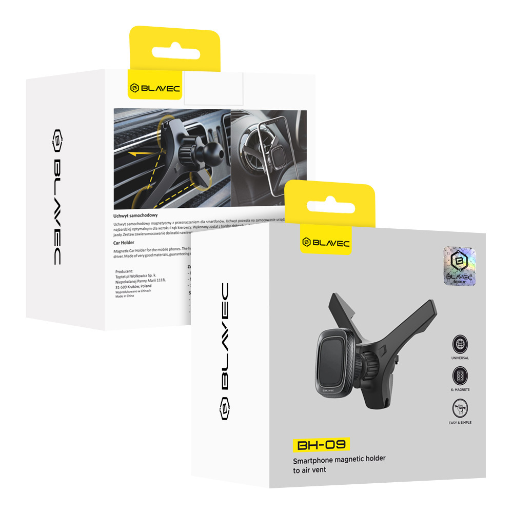Blavec Car holder BH-09 magnetic to air vent (BH09-MAVB) black