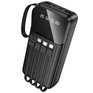 Borofone Power Bank 20000mAh BJ76A Smart - 2xUSB - with Type C, Lightning and Micro USB cables black