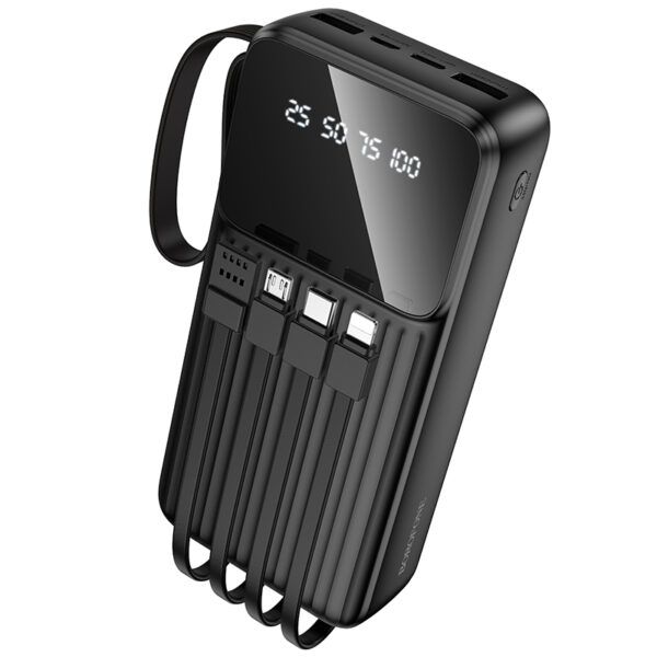 Borofone Power Bank 20000mAh BJ76A Smart - 2xUSB - with Type C, Lightning and Micro USB cables black