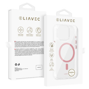Liavec Glossy Magsafe Clear Case do Iphone 13 Pro pink