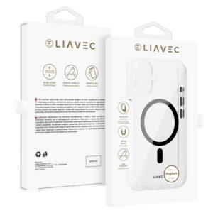 Liavec Glossy Magsafe Clear Case do Iphone 16 black