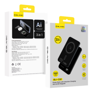 Blavec Power Bank 5000mAh BJ-02 Ultra Slim 7,8mm - Type C - 22,5W magnetic Magsafe 3 in 1 (PBBJ02-MC5B) black