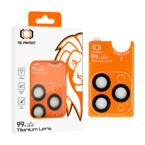 Tempered glass Tel Protect Titanium Lens 99% AR on camera for Iphone 14 Pro/14 Pro Max black (lens 3 pcs)
