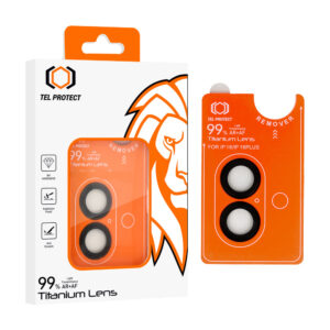 Tempered glass Tel Protect Titanium Lens 99% AR on camera for Iphone 16/16 Plus black (lens 2 pcs)