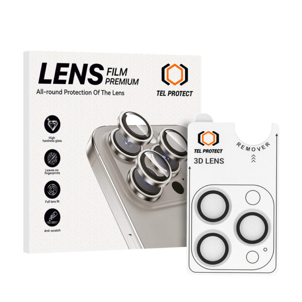 Tempered glass Tel Protect 3D Lens on camera for Iphone 13 Pro/13 Pro Max transparent (lens 3 pieces)