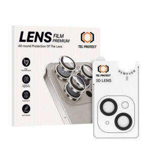 Tempered glass Tel Protect 3D Lens on camera for Iphone 14/14 Plus/16e black (lens 2 pieces)