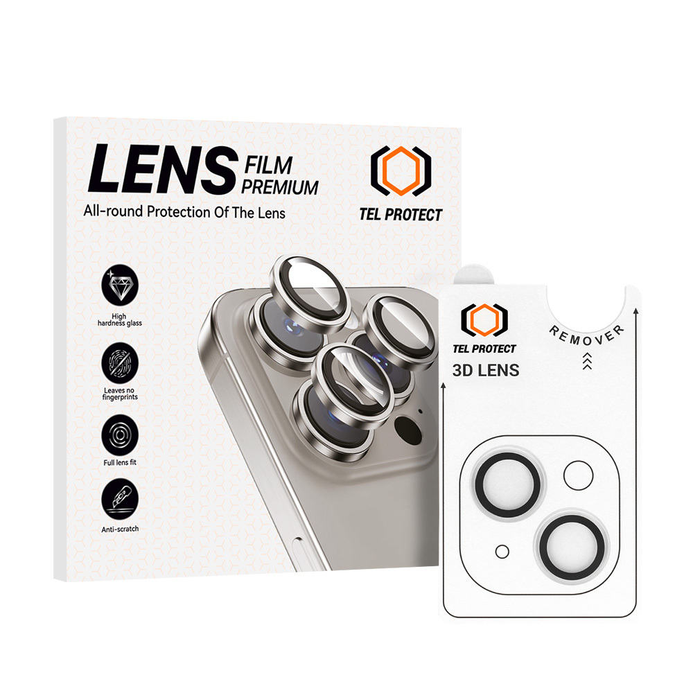 Tempered glass Tel Protect 3D Lens on camera for Iphone 14/14 Plus/16e transparent (lens 2 pieces)