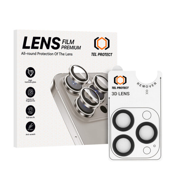 Tempered glass Tel Protect 3D Lens on camera for Iphone 14 Pro/14 Pro Max black (lens 3 pieces)