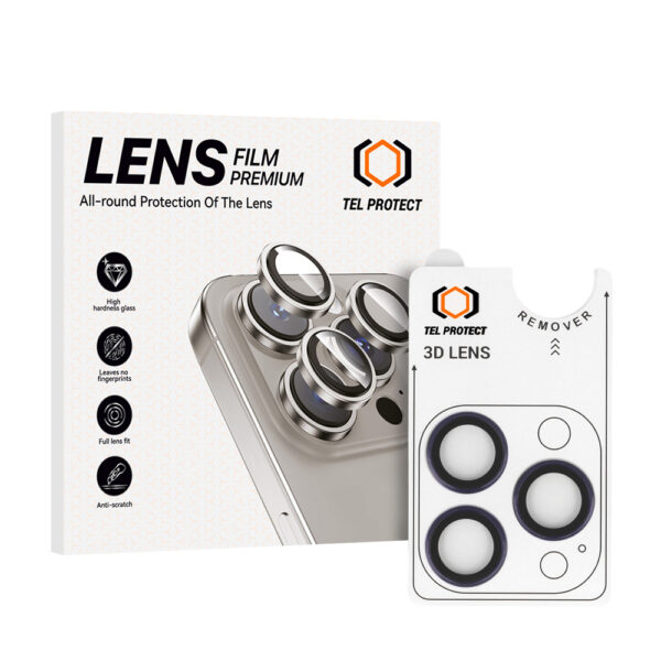 Tempered glass Tel Protect 3D Lens on camera for Iphone 14 Pro/14 Pro Max purple (lens 3 pieces)