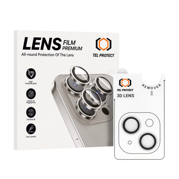 Tempered glass Tel Protect 3D Lens on camera for Iphone 15/15 Plus transparent (lens 2 pieces)