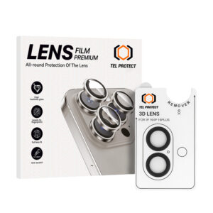 Tempered glass Tel Protect 3D Lens on camera for Iphone 16/16 Plus black (lens 2 pieces)