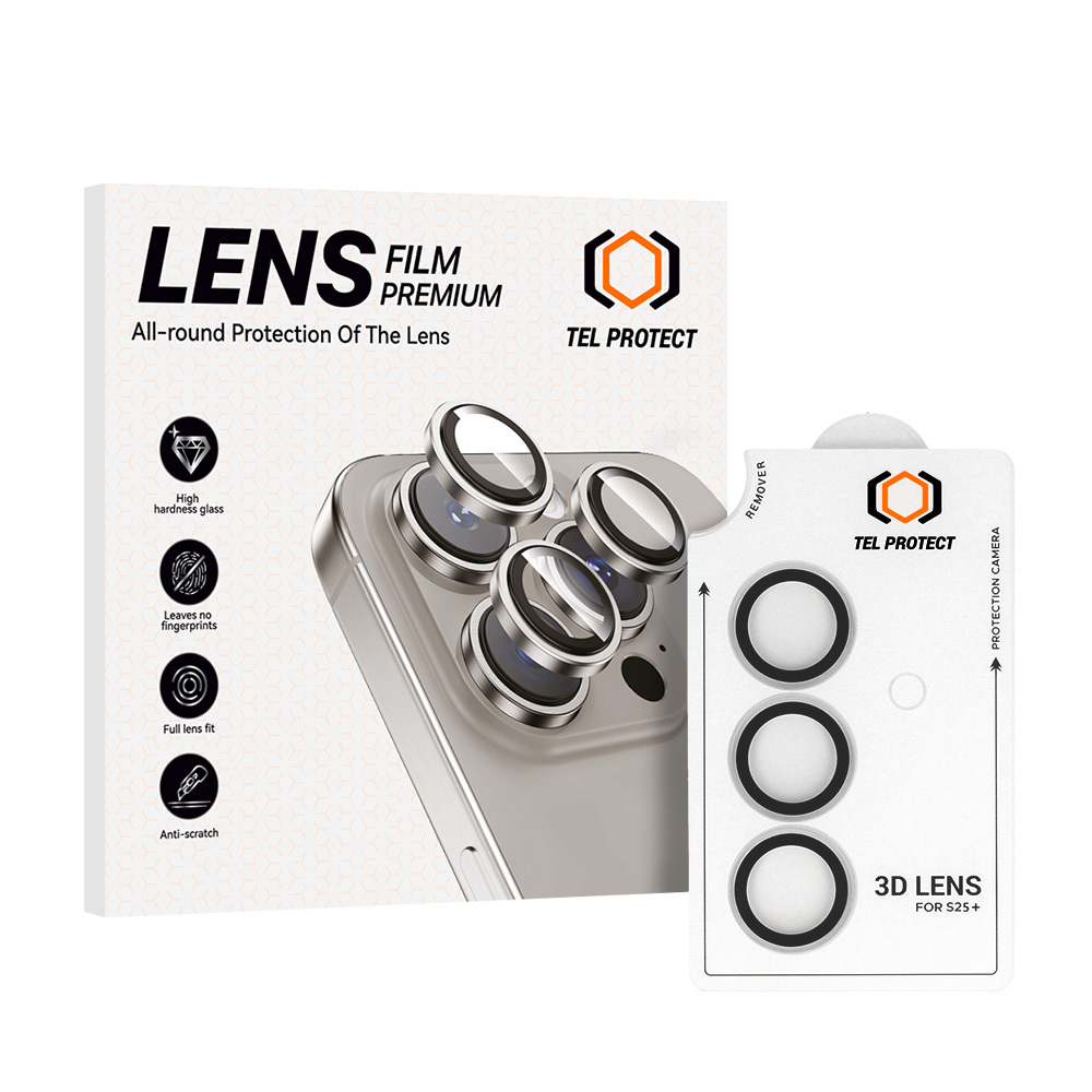 Tempered glass Tel Protect 3D Lens on camera for Samsung Galaxy S23 transparent (lens 3 pieces)