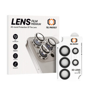 Tempered glass Tel Protect 3D Lens on camera for Samsung Galaxy S24 Ultra black (lens 5 pieces)