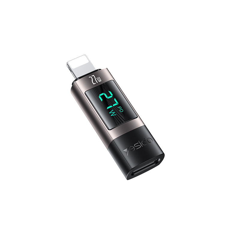 Yesido Adapter OTG GS25 - Lightning (male) to Type C (female) - with LCD display black