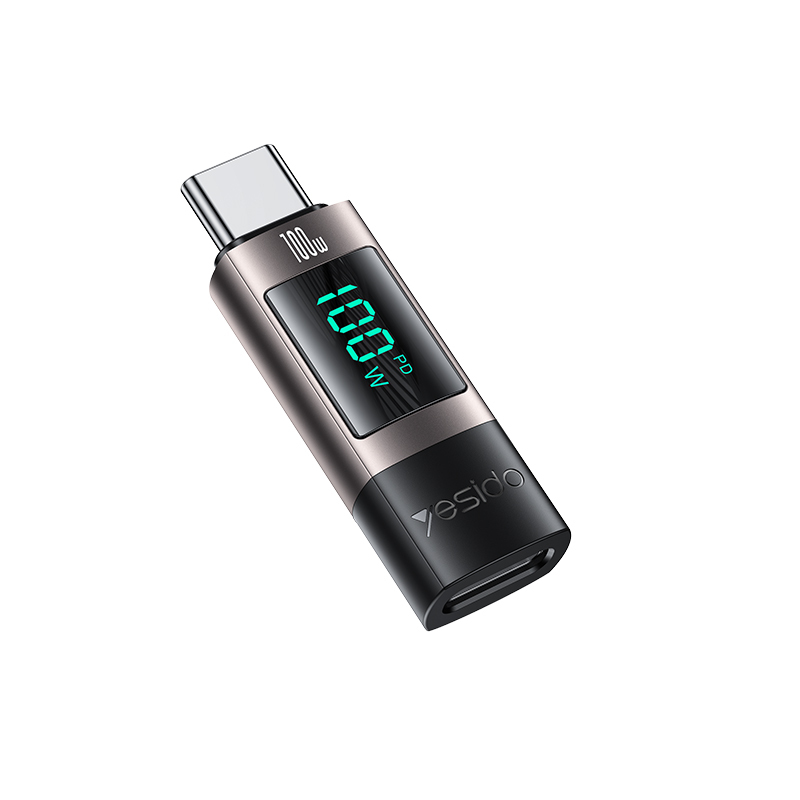 Yesido Adapter OTG GS24 - Typ C (male) to Type C (female) - with LCD display black