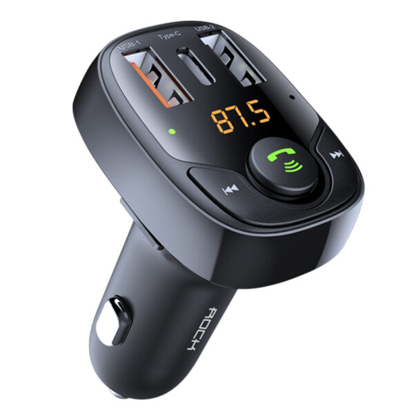 Rock Transmiter FM B301 MP3, Bluetooth - 2xUSB + Type C + micro SD - 36W black