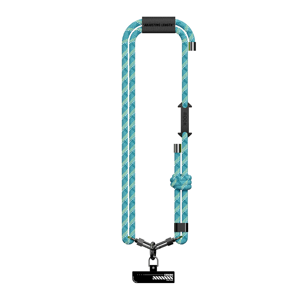 Rock Universal phone lanyard Glow in the Dark long, neck strap blue