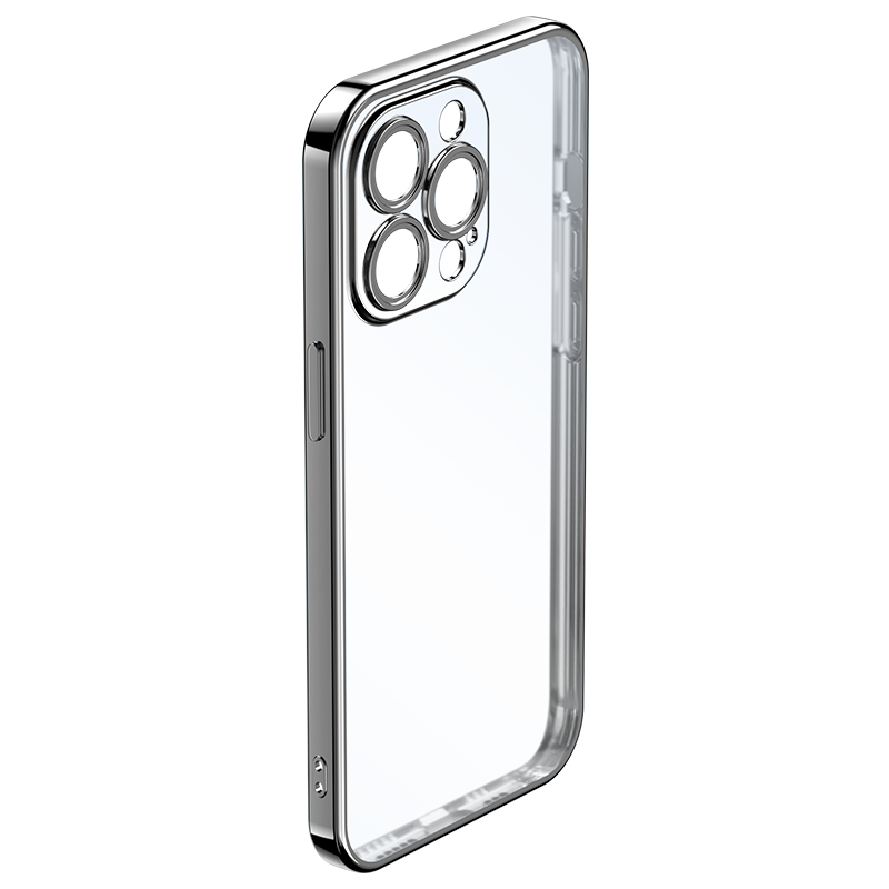 Rock Electroplating Series Case for Iphone 14 Pro transparent-black