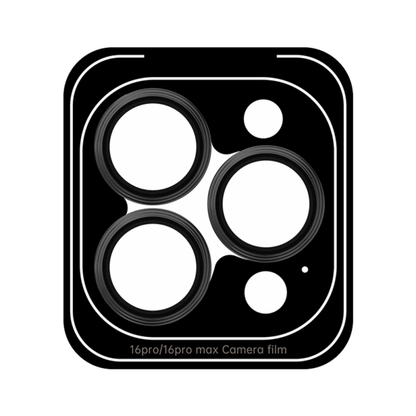 Rock Tempered glass Pure Series Camera Lens on camera for Iphone 16 Pro/16 Pro Max (lens 3 pieces) black