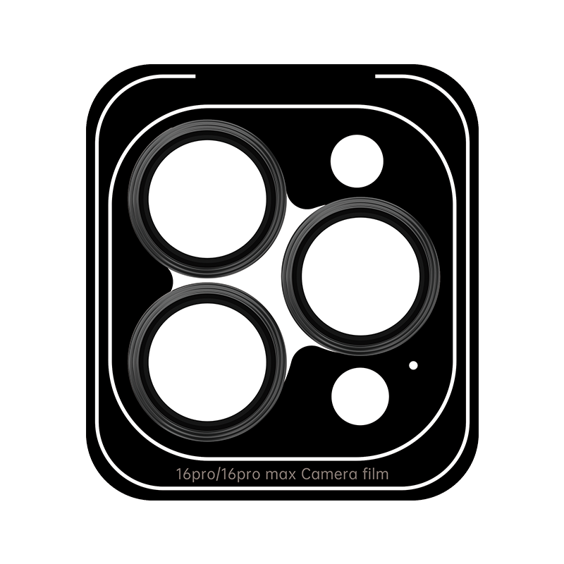Rock Tempered glass Pure Series Camera Lens on camera for Iphone 16 Pro/16 Pro Max (lens 3 pieces) black