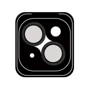 Rock Tempered glass Shiny Series Camera Lens on camera for Iphone 15/15 Plus (lens 2 pieces) black