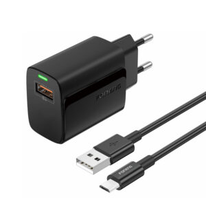 Foneng Wall charger EU64 - USB - 18W with USB to Micro USB cable black