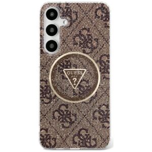 Original Case GUESS 4G Glitter Triangle Buttons Magsafe for Samsung Galaxy S25 Ultra brown