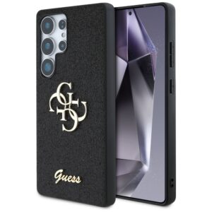 Original Case GUESS Fixed Glitter Big 4G Metal Logo for Samsung Galaxy S25 Ultra black