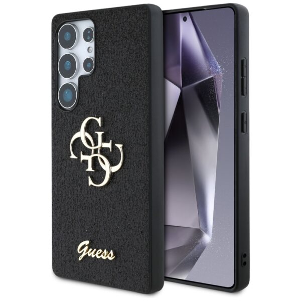 Original Case GUESS Fixed Glitter Big 4G Metal Logo for Samsung Galaxy S25 Ultra black