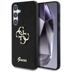 Original Case GUESS Fixed Glitter Big 4G Metal Logo for Samsung Galaxy S25 Plus black