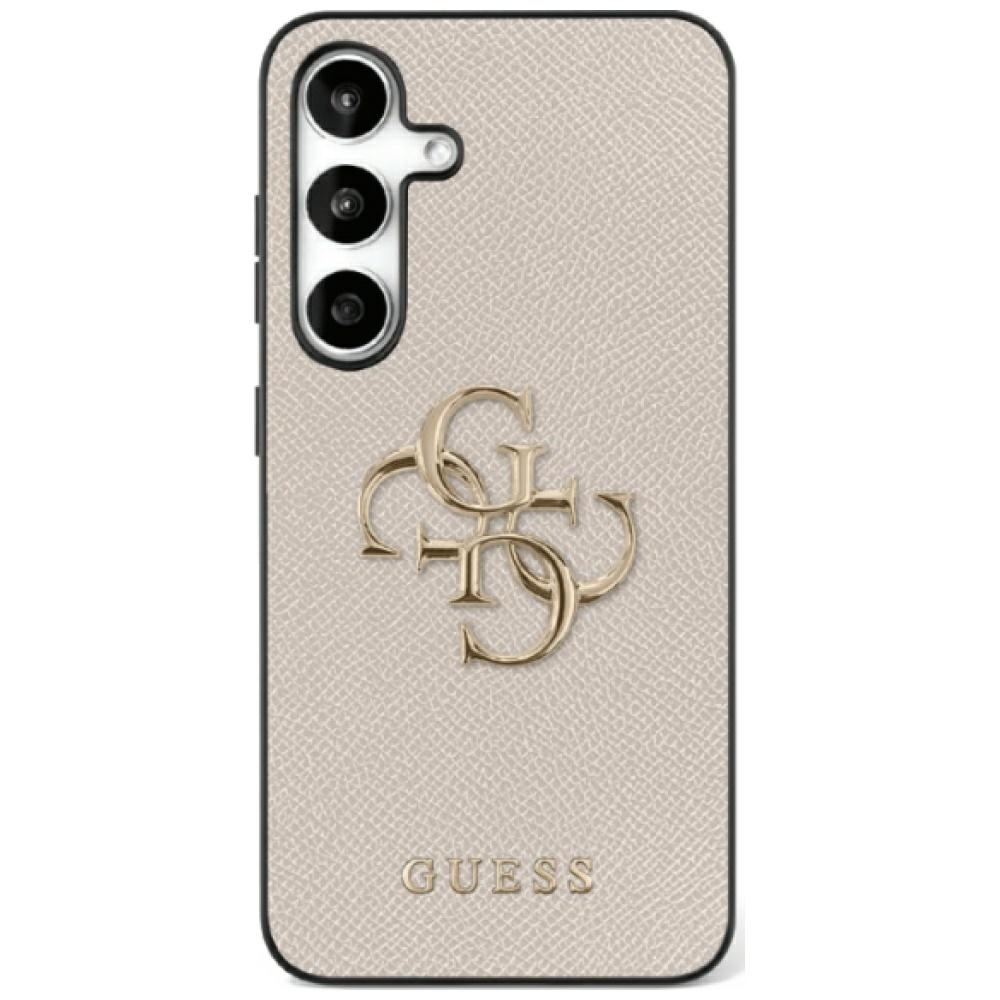 Original Case GUESS Grained Big 4G Logo Small Classic Logo do Samsung Galaxy S25 Ultra beige