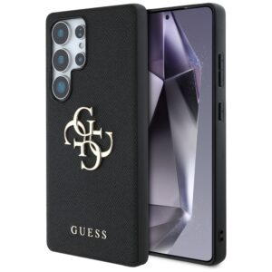 Original Case GUESS Grained Big 4G Logo Small Classic Logo do Samsung Galaxy S25 Ultra black