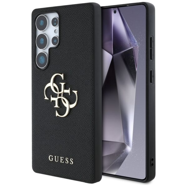 Original Case GUESS Grained Big 4G Logo Small Classic Logo do Samsung Galaxy S25 Ultra black