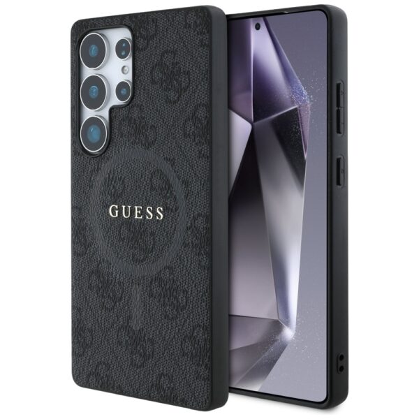 Original Case GUESS Leather 4G Colored Ring Classic Logo Magsafe for Samsung Galaxy S25 Ultra black