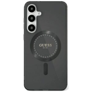 Original Case GUESS Rhinestone Printed Classic Logo Magsafe for Samsung Galaxy S25 Ultra black