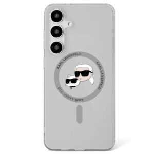 Original Pouch KARL LAGERFELD Button Karl&Choupette Heads Printed Logo Magsafe for Samsung Galaxy S25 black