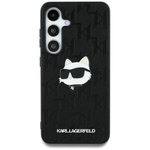 Original Pouch KARL LAGERFELD Leather Monogram Pin Logo Choupette Head for Samsung Galaxy S25 Ultra black